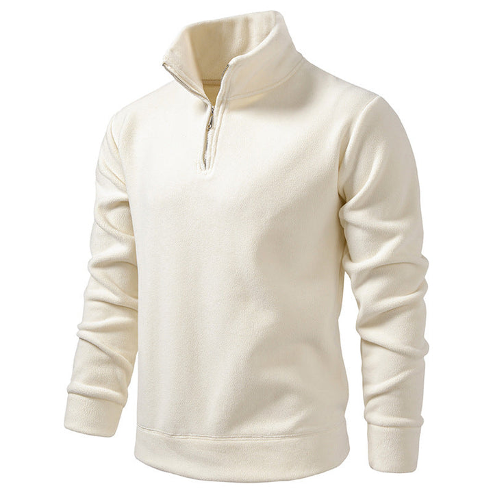 Men's Fleece Half-Zip Pullover with Standing Collar and Soft Microfleece Hudson & Parker