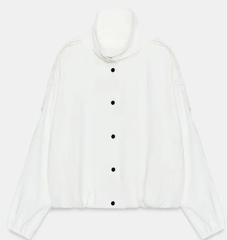 Women’s short-cut boxy blouson with high stand-up collar and dropped shoulders Hudson & Parker
