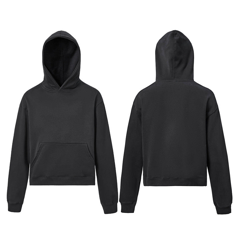 Unisex hoodie made of soft fleece with kangaroo pocket and shortened silhouette Hudson & Parker