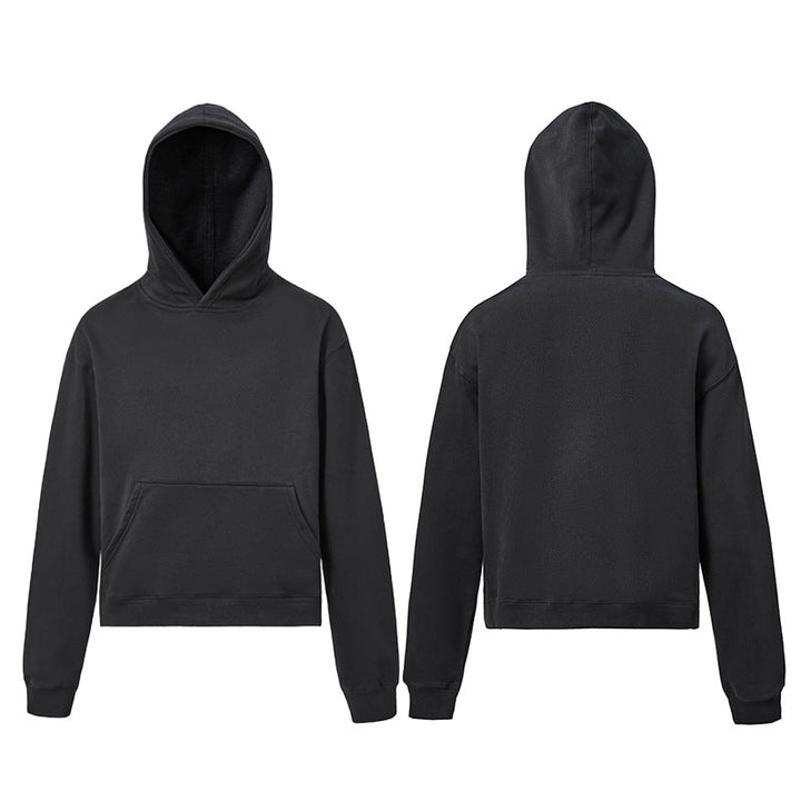 Unisex hoodie made of soft fleece with kangaroo pocket and shortened silhouette Hudson & Parker
