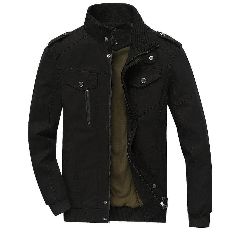 Men's field jacket in military style with stand-up collar, zipper, and ribbed cuffs Hudson & Parker