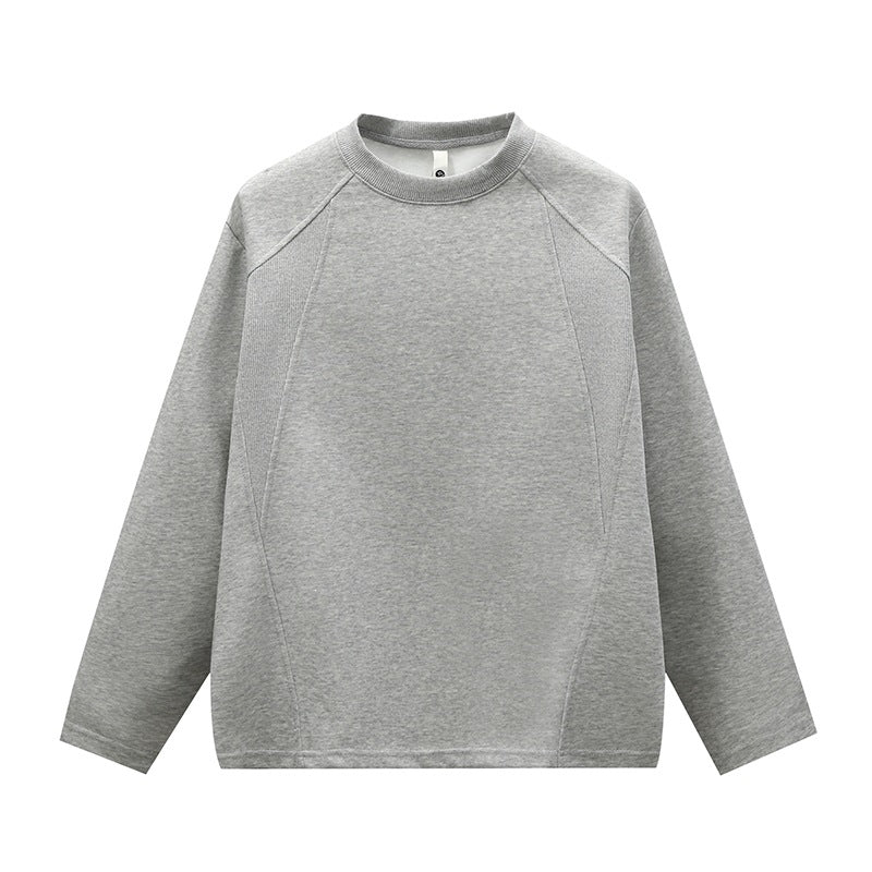 Unisex Oversize Round Neck Sweatshirt with Raglan Seams and Fine Texture Hudson & Parker