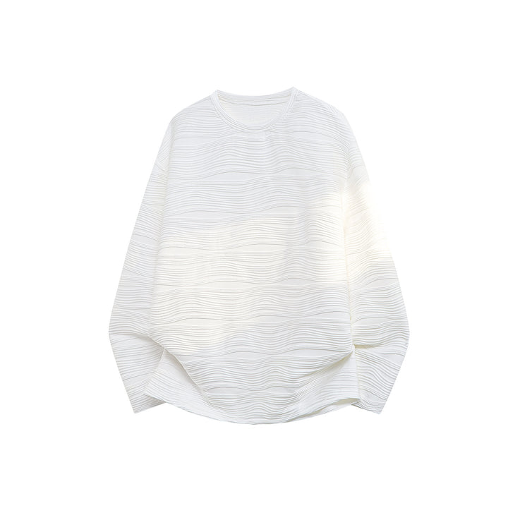 Unisex Oversize Wave Structure Sweatshirt with Round Neck Hudson & Parker