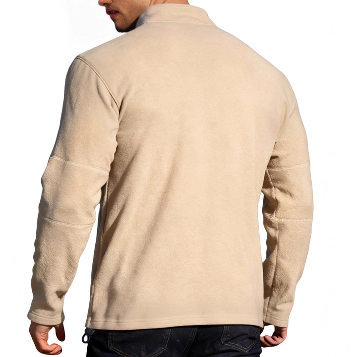 Men's lightweight microfleece performance pullover with short zipper raglan sleeves and shaping seams Hudson & Parker