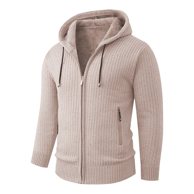 Men's Hoodie Cardigan with Teddy Lining and Full Zip Hudson & Parker