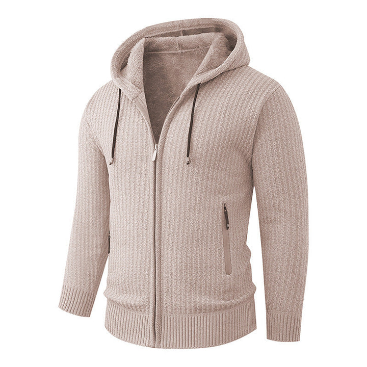 Men's Hoodie Cardigan with Teddy Lining and Full Zip Hudson & Parker