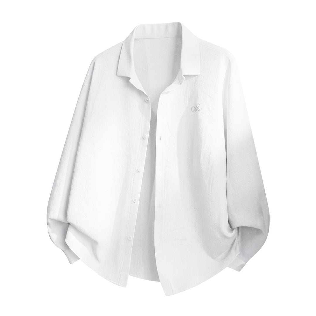 Unisex Oversize Shirt Jacket made of -linen mix with boxy cut and subtle chest embroidery Hudson & Parker