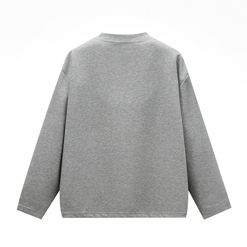Unisex Oversize Round Neck Sweatshirt with Raglan Seams and Fine Texture Hudson & Parker