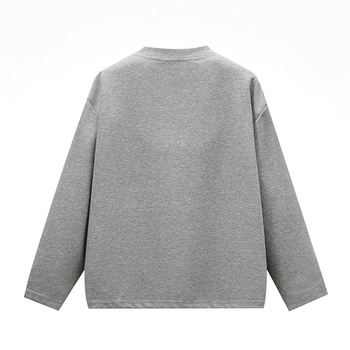 Unisex Oversize Round Neck Sweatshirt with Raglan Seams and Fine Texture Hudson & Parker