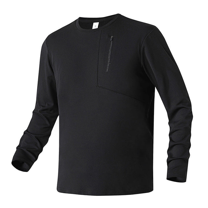 Unisex Oversize Long Sleeve Sweatshirt with Chest Zipper Pocket and Crew Neck Hudson & Parker