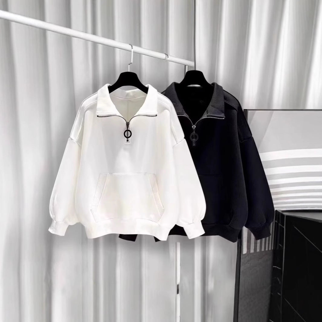 Women's Sporty High Collar Sweater with Zipper Hudson & Parker