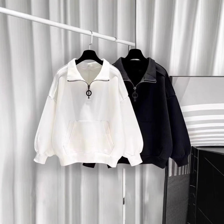 Women's Sporty High Collar Sweater with Zipper Hudson & Parker