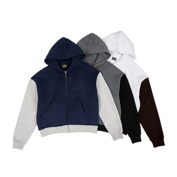 Men's Colorblock Style Zip-Up Hoodie in French Terry with Kangaroo Pocket Hudson & Parker