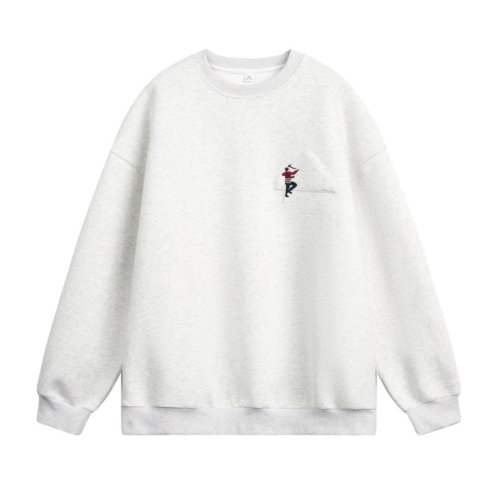 Unisex Oversize Sweatshirt with applied breast pocket and climber embroidery Hudson & Parker