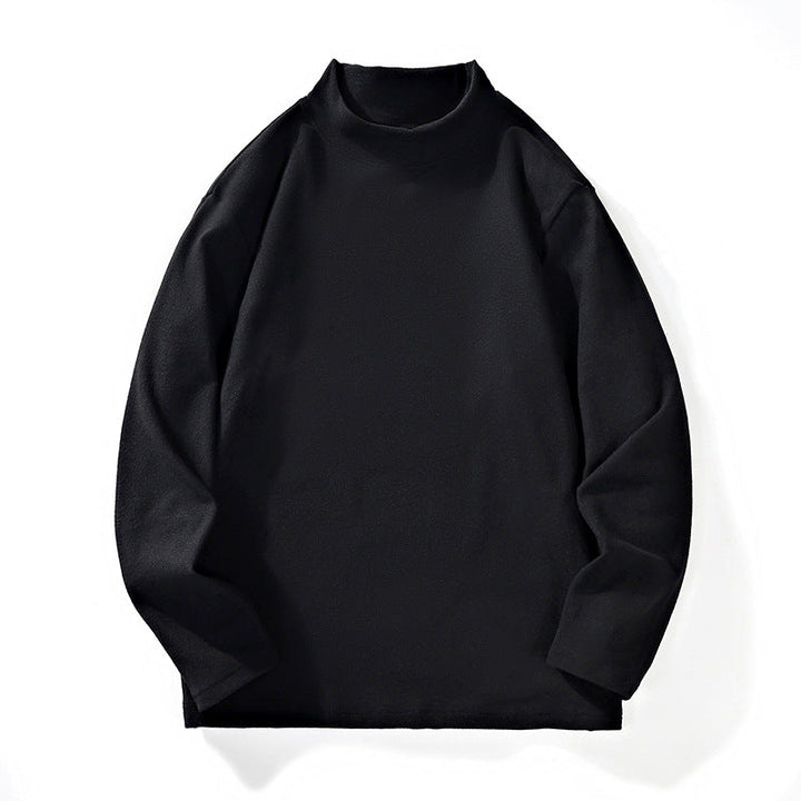 Men's Casual Oversized Mockneck Long Sleeve made of Fine Knit with Extended Cut Hudson & Parker
