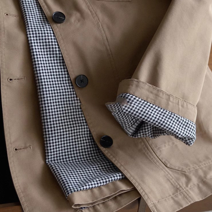 Men's chore jacket with cord collar, raglan sleeves, and patch pockets Hudson & Parker