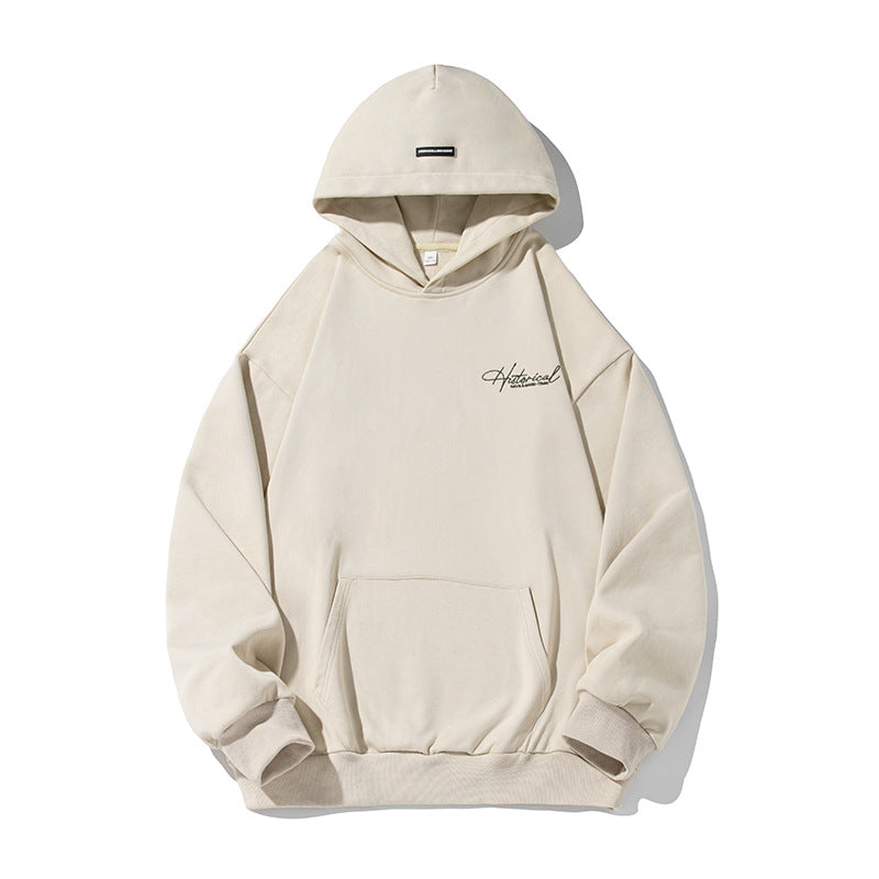 Unisex Comfort Hoodie with Extended Back, Raglan Sleeves and Script Embroidery Hudson & Parker