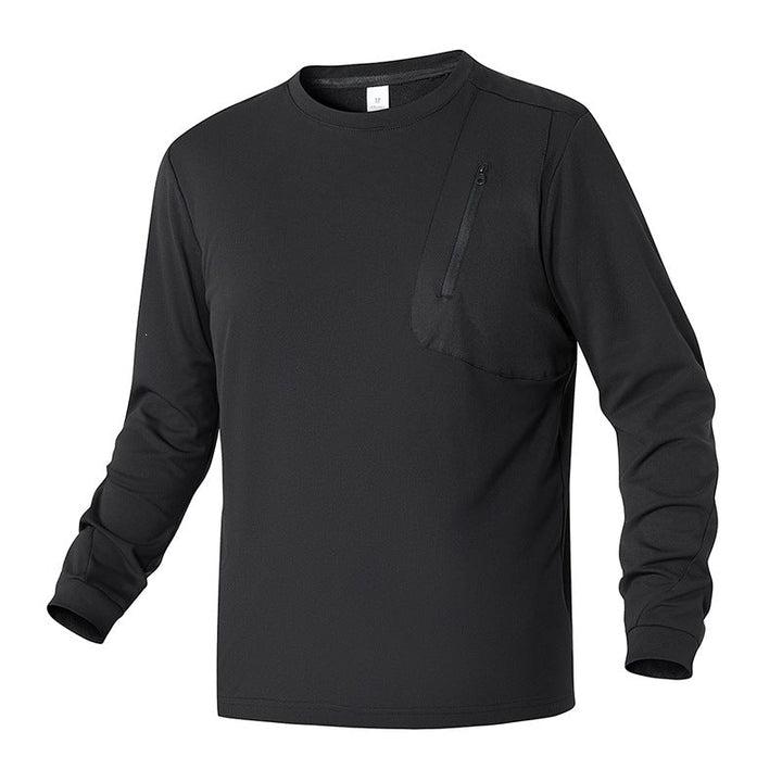 Unisex Oversize Long Sleeve Sweatshirt with Chest Zipper Pocket and Crew Neck Hudson & Parker
