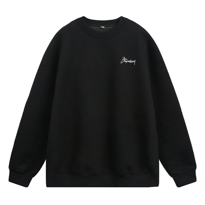 Unisex Minimalist Boxy Sweatshirt with Small Script Logo and Fleece Lining Hudson & Parker