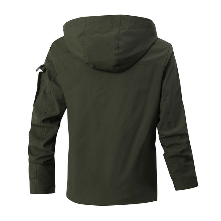 Men's Waterproof Utility Jacket with Hood and Multiple Pockets Hudson & Parker