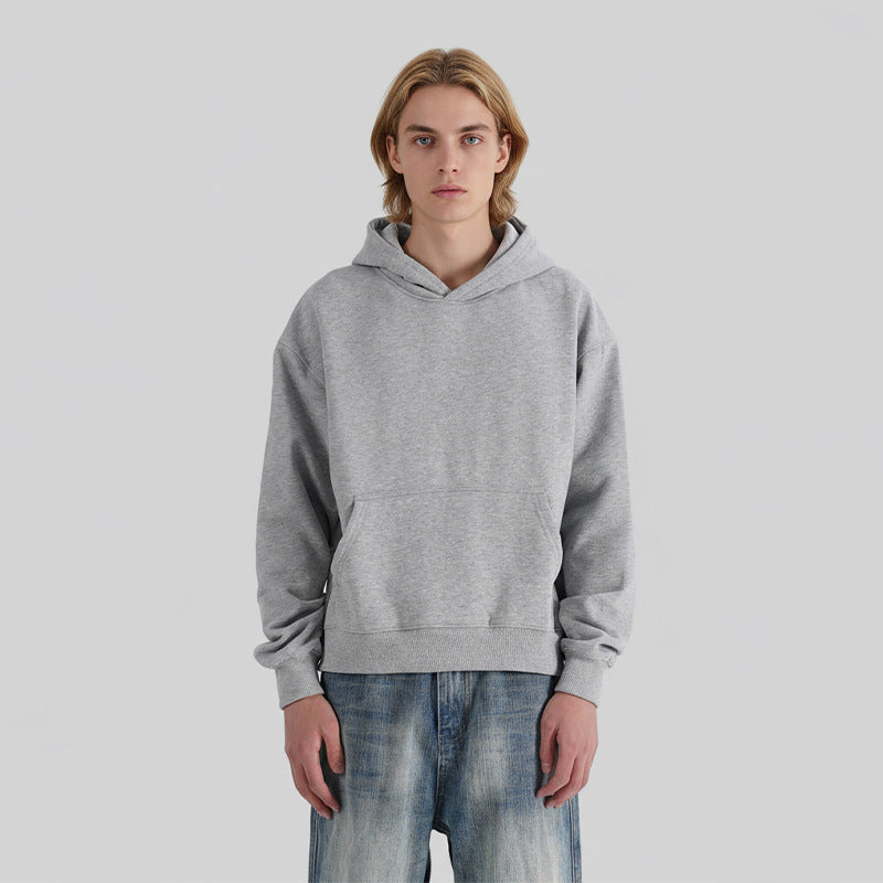 Unisex hooded sweatshirt made of organic fleece with kangaroo pocket and slightly shortened fit Hudson & Parker