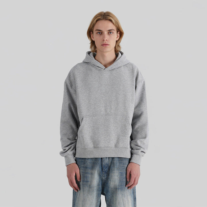 Unisex hooded sweatshirt made of organic fleece with kangaroo pocket and slightly shortened fit Hudson & Parker