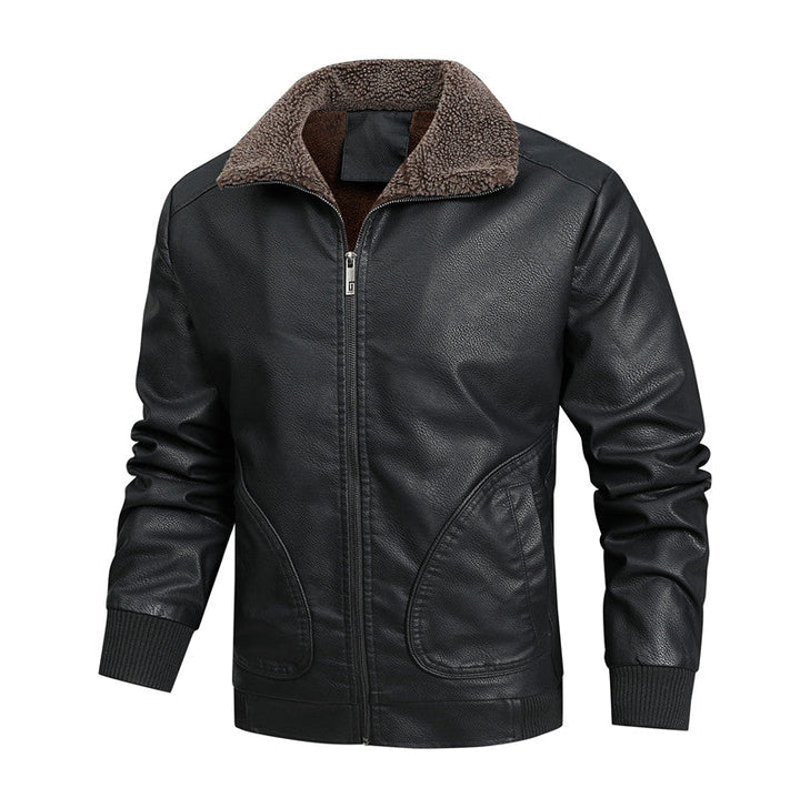 Men's faux leather blouson with Sherpa collar and thermo lining Hudson & Parker