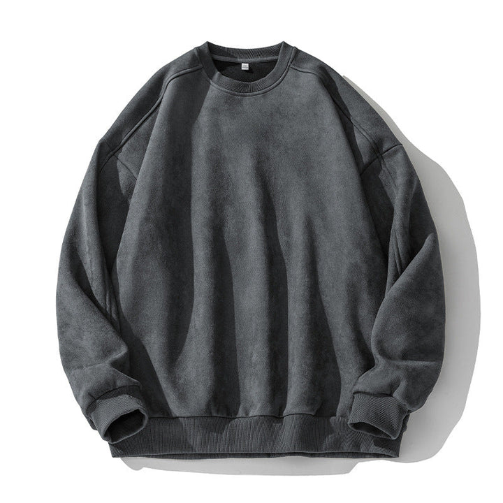 Unisex Purist Oversized Crew Neck Sweatshirt with Drop Shoulder and Brushed Inner Lining Hudson & Parker