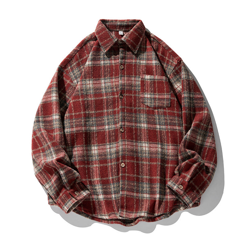 Unisex overshirt in fleece check pattern with boxy cut and patch chest pocket Hudson & Parker