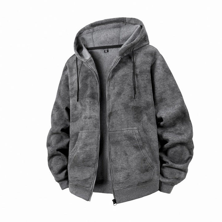 Unisex Oversized Hooded Zip Jacket made of heavy French Terry with Kangaroo Pockets Hudson & Parker