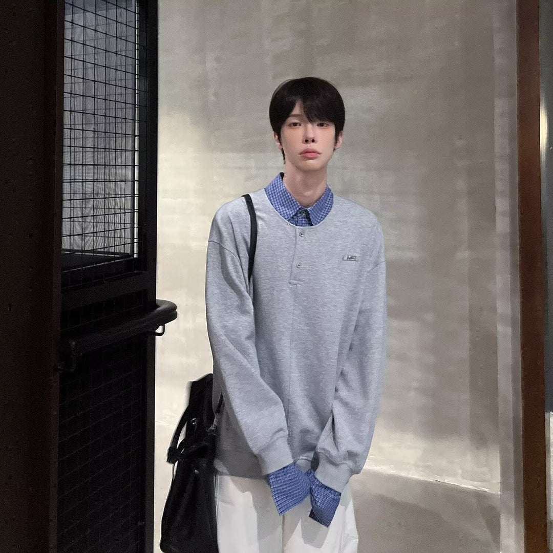 Men's Casual Oversized Sweater with Collar Hudson & Parker