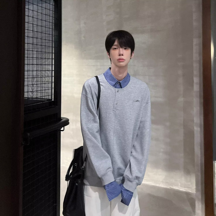 Men's Casual Oversized Sweater with Collar Hudson & Parker