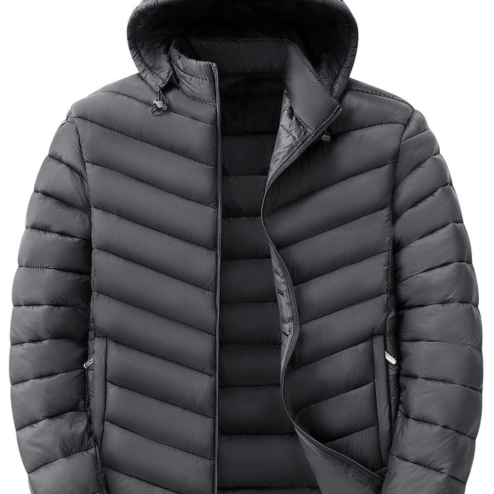Men's ultralight quilted hooded jacket with thermal insulation & packable design Hudson & Parker