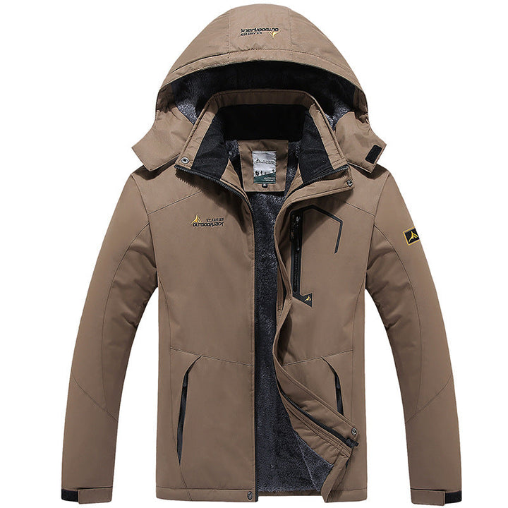Men's Modular Thermal Outdoor Jacket with Teddy Fleece and Removable Hood Hudson & Parker