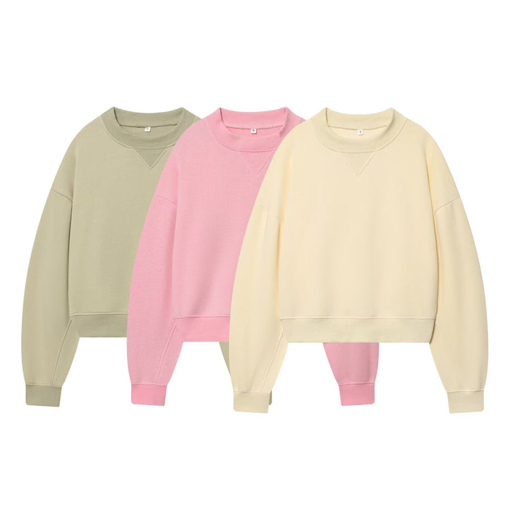 Women's oversized cropped sweatshirt with ribbed neckline Hudson & Parker