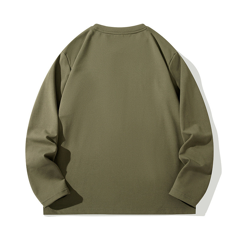 Unisex Oversize Long Sleeve Sweatshirt with Chest Zipper Pocket and Crew Neck Hudson & Parker