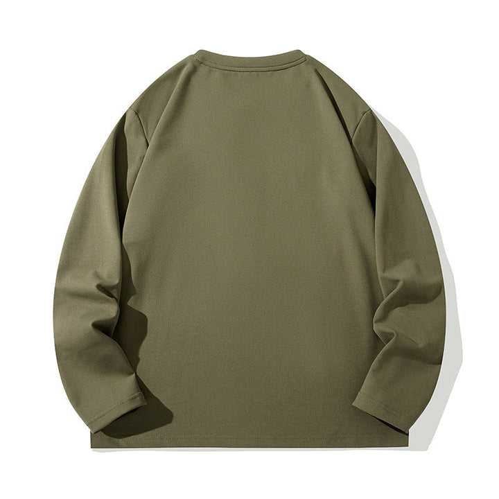 Unisex Oversize Long Sleeve Sweatshirt with Chest Zipper Pocket and Crew Neck Hudson & Parker