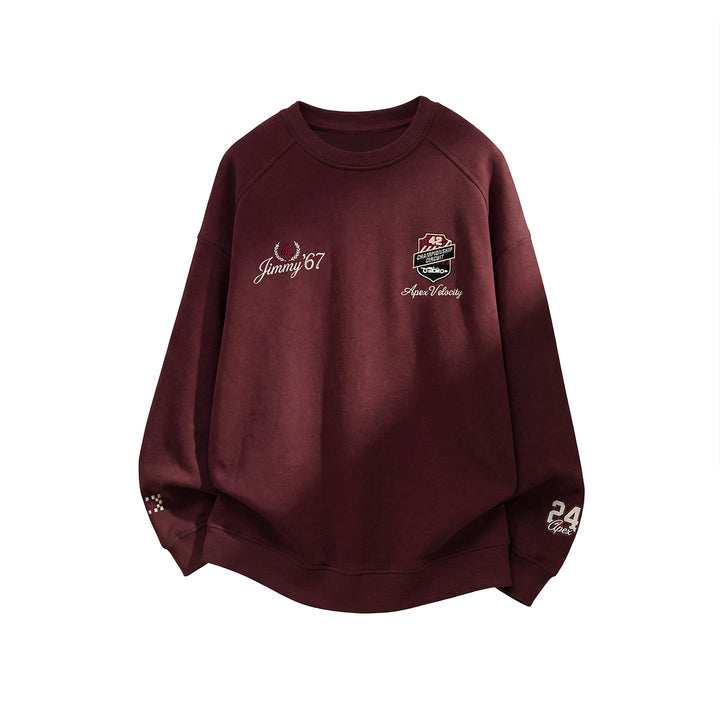 Unisex Oversize Sweatshirt with motorsport embroidery and raglan sleeves Hudson & Parker