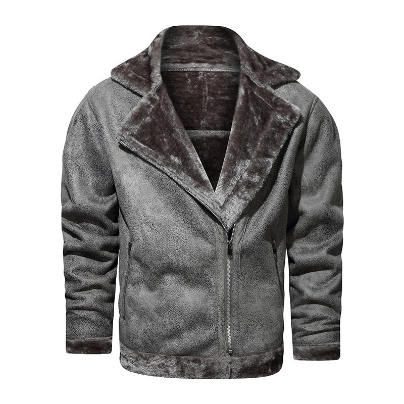 Men's Lambskin Imitation Aviator Jacket with Cozy Faux Fur Lining Hudson & Parker