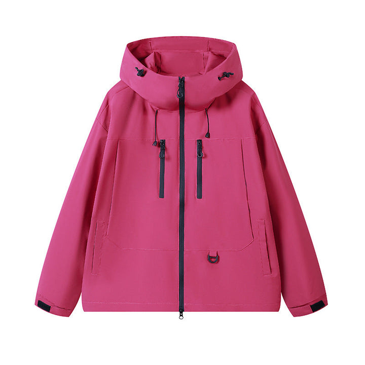 Men's technical water-repellent hooded transition jacket with taped zippers & utility pockets Hudson & Parker