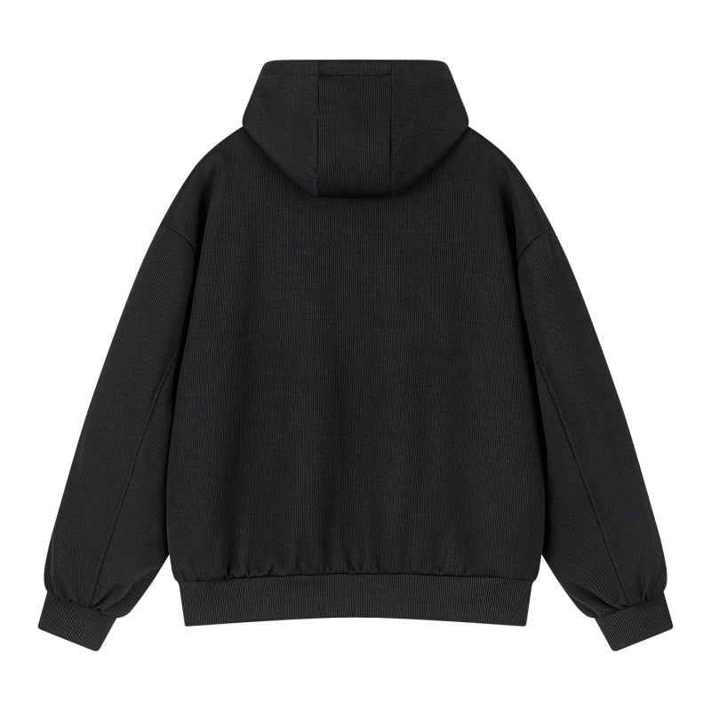 Unisex Oversize Hoodie Sweat Jacket with contrasting zippers & ribbed hem Hudson & Parker
