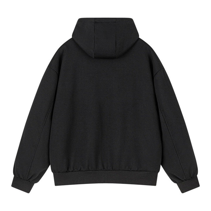 Unisex Oversize Hoodie Sweat Jacket with contrasting zippers & ribbed hem Hudson & Parker