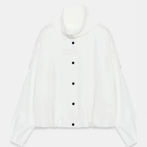 Women’s short-cut boxy blouson with high stand-up collar and dropped shoulders Hudson & Parker