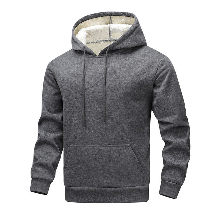 Men's Fleece Hoodie with Sherpa Lining and Kangaroo Pocket Hudson & Parker Fashion