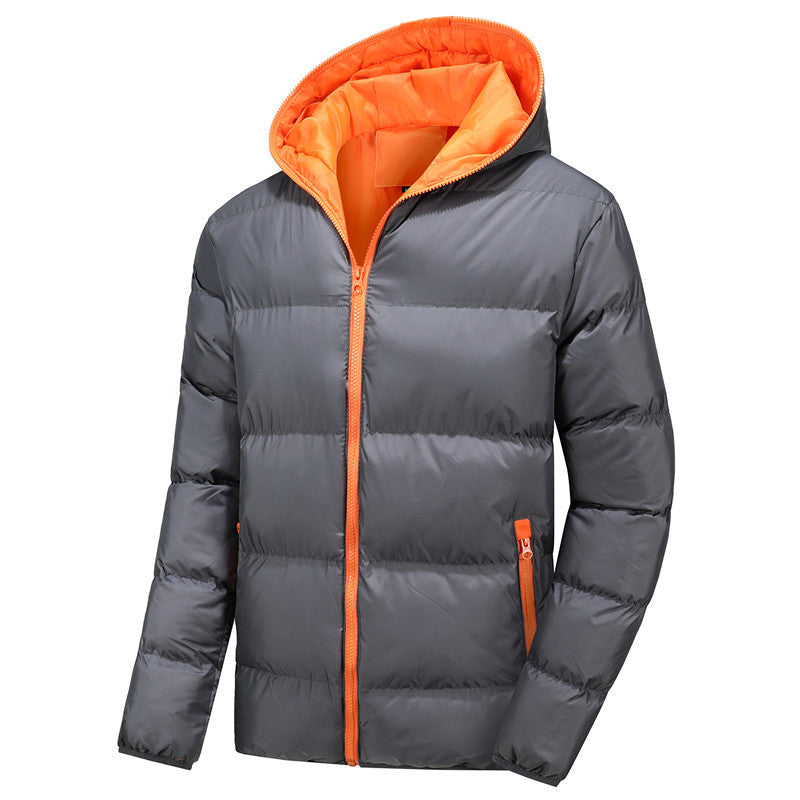 Men's Lightweight Puffer Jacket with Hood, Thermo Insulation and Windproof Outer Shell Hudson & Parker
