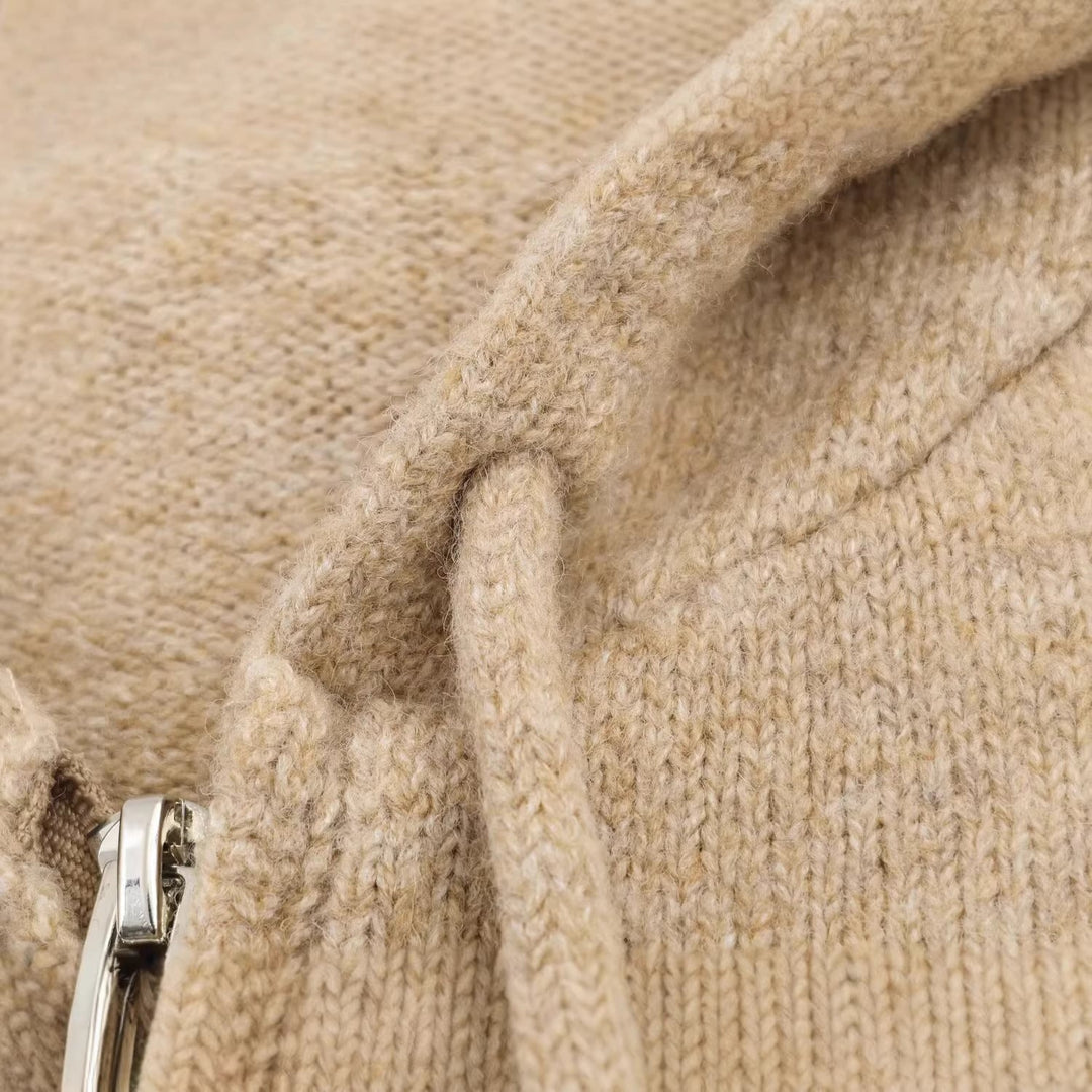 Women's Oversized Knit Hoodie Jacket with Zipper and Kangaroo Pockets Hudson & Parker