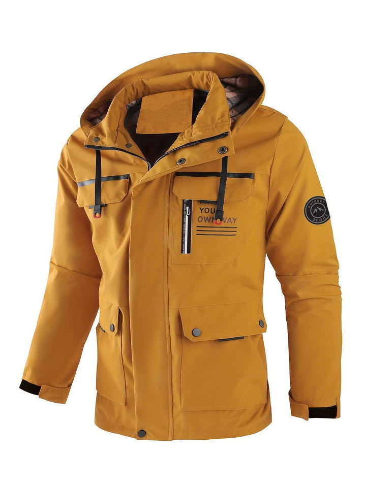 Men's water-repellent utility parka with hood, multiple pockets, and wind protection Hudson & Parker