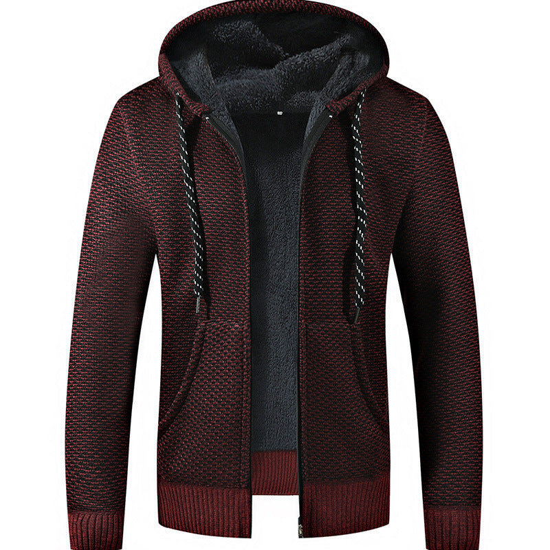 Men's Lined Hooded Cardigan with Teddy Lining and Full Zip Hudson & Parker