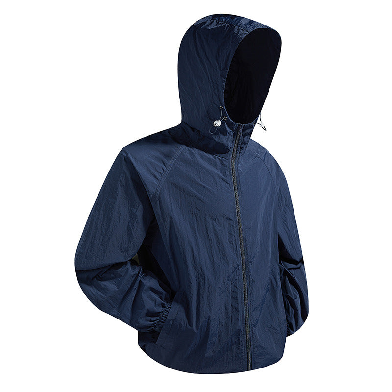 Unisex Lightweight packable hooded windbreaker with water-repellent ripstop shell and adjustable hood Hudson & Parker