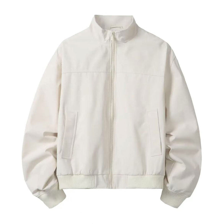 Men's Minimalist Utility Zip Bomber Jacket with High Collar and Concealed Pockets Hudson & Parker